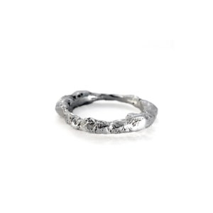 Recycled Sterling Silver Ring: Handmade Organic Texture, Edgy Jewelry