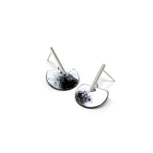 Handmade Enamel & Silver Earrings: Modern Abstract Jewellery