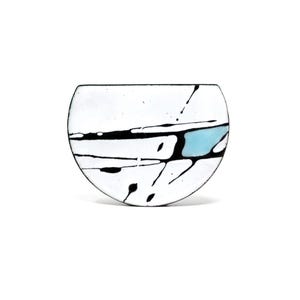 Abstract Enamel Brooch - Unique, Unusual, Contemporary Jewellery - Geometric Splash! Enamel Brooch with Blue Accent Colour