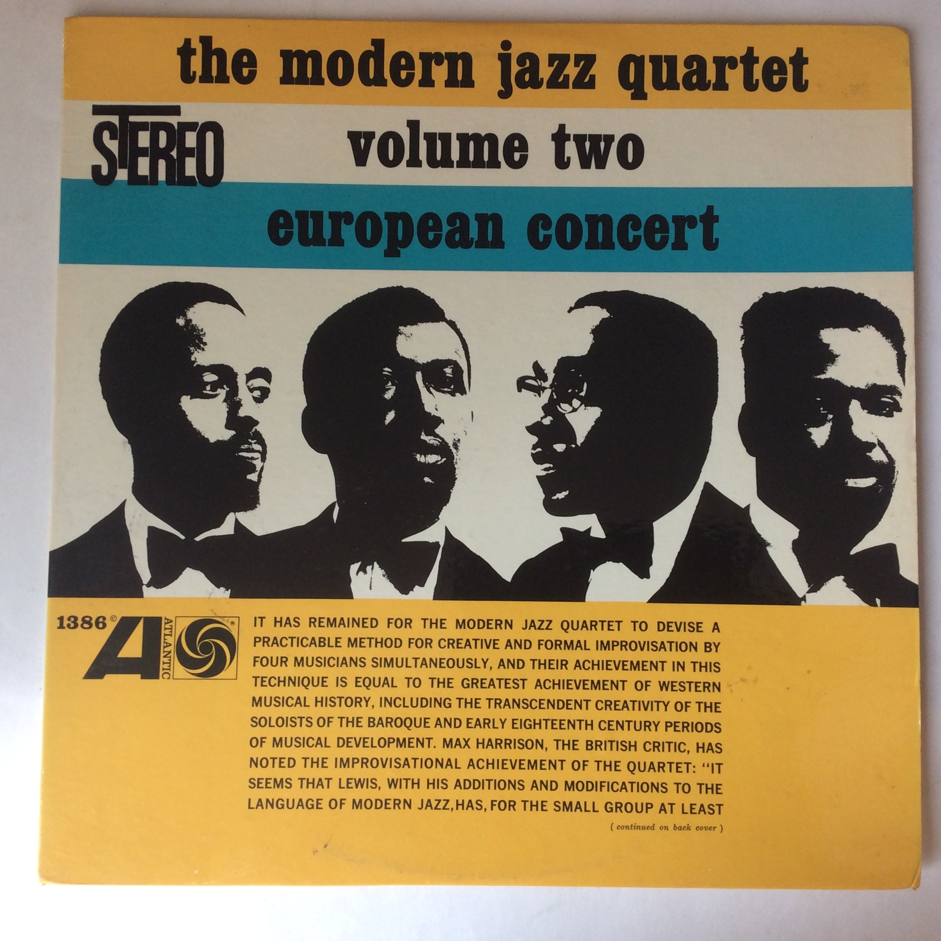 The Modern Jazz Quartet-Vol.2-European Concert-1962 ATLANTIC-1386 Rare