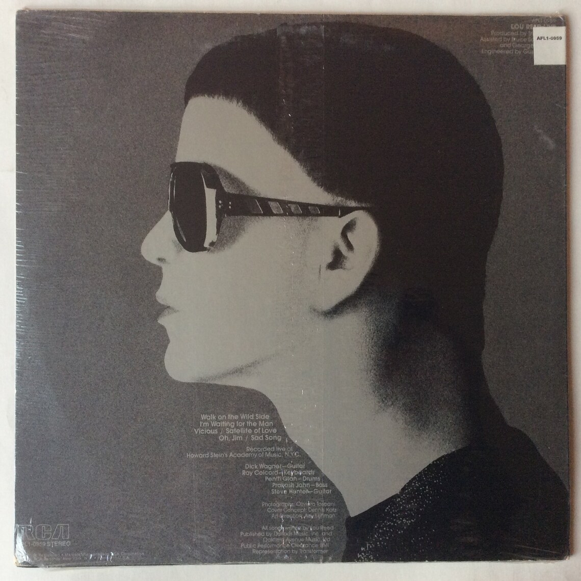 Lou Reed Lou Reed Live 1975 RCA AFL 10959 Original Vinyl Etsy.de