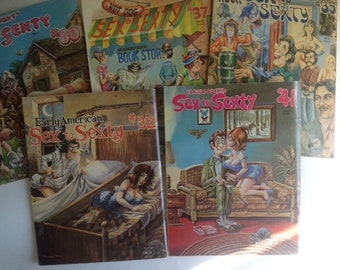 Vintage- Lot Of 5-SUPER-S-x to S-xty-Cartoon-Magazine-Adult-Rare-Vintage