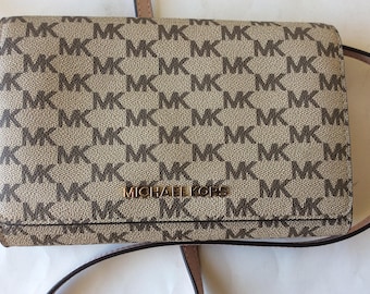 MICHAEL KORS Acorn Jet Set MK Signature Convertible Cross-body Clutch Bag Wallet