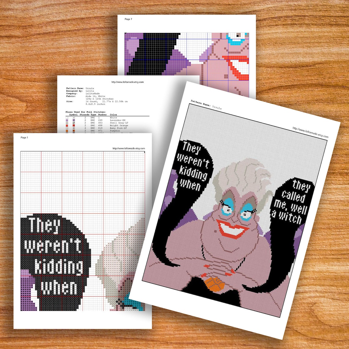 Set 5 Disney Villains Cross Stitch Pattern Instant Download Etsy