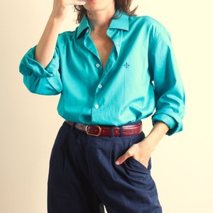 Camisa azul turquesa sale
