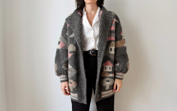 Vintage Wool Cardigan | Chunky Wool Cardigan | Moh
