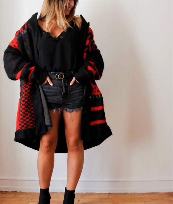Vintage Wool Cardigan | Red Knit Cardigan | Wool C