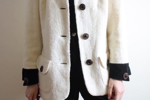 Vintage Wool Blazer, Black and White Blazer, Vint… - image 8