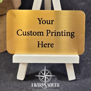 Printed Gold Brass Plate - 2 x 3.5 inches
