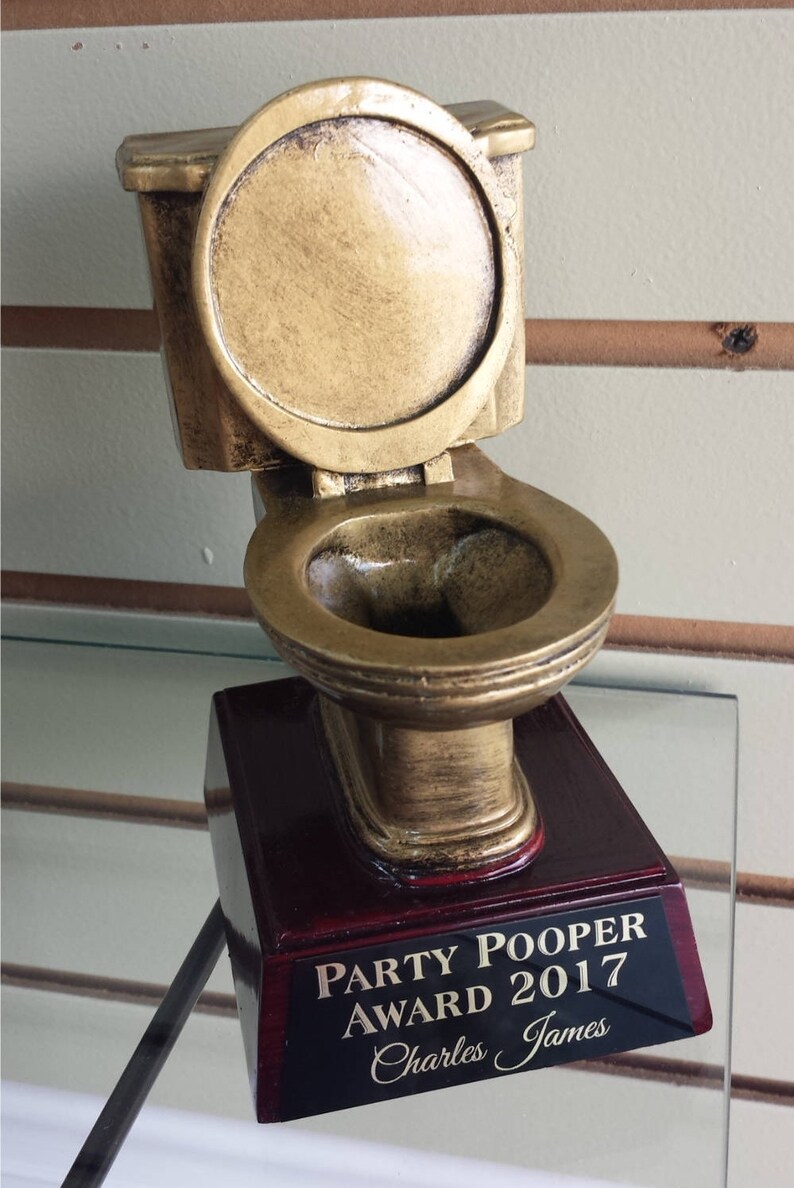 Golden Toilet Resin Award Toilet Trophy Free Etsy