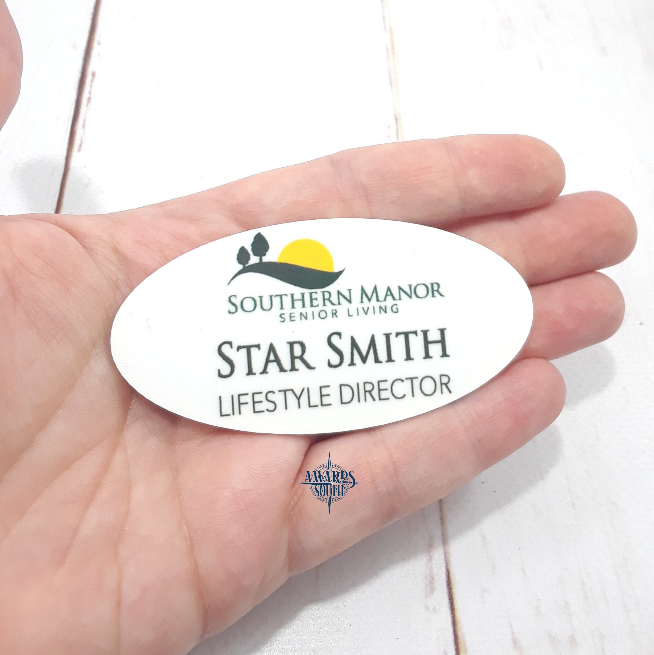 Custom Full Color Oval Name Badge sublimated Badge 1.5 X 3 Etsy Singapore