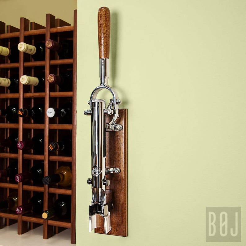 Professional Wallmounted Wine Opener Corkscrew With Wood Etsy