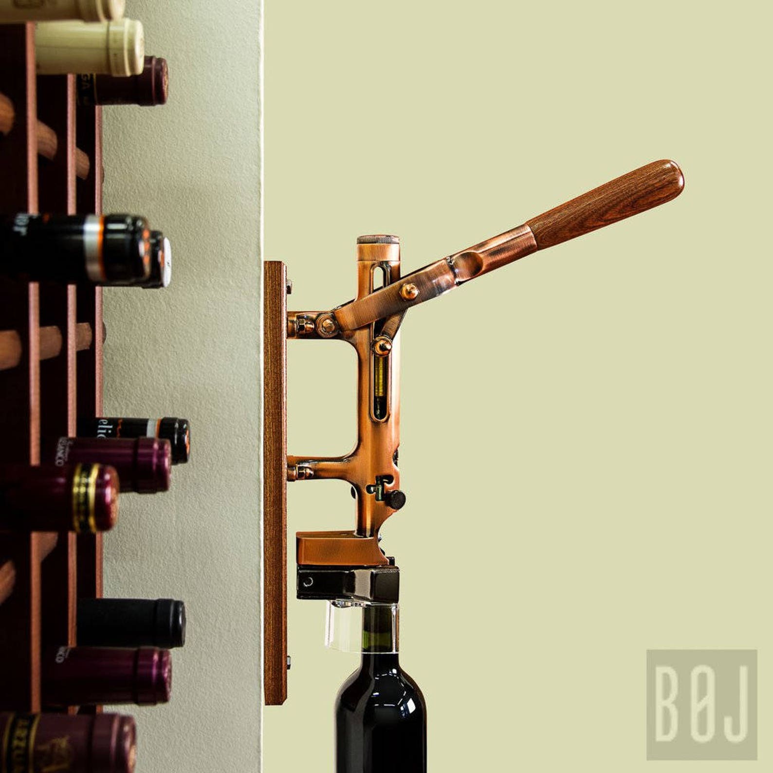 Professional Wallmounted Wine Opener Corkscrew With Wood Etsy