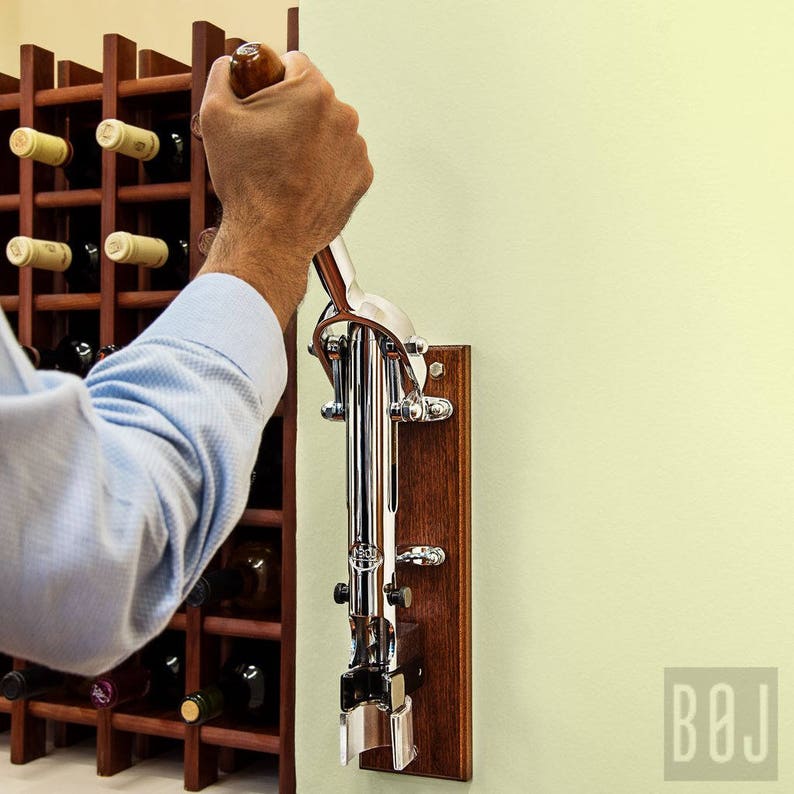 Professional Wallmounted Wine Opener Corkscrew With Wood Etsy