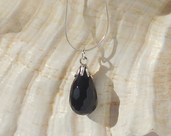 Black onyx & sterling silver necklace