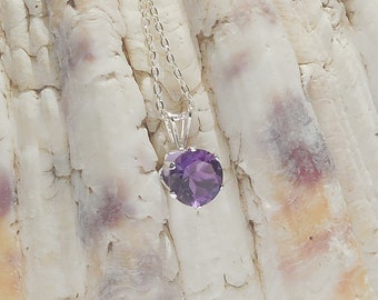 Amethyst and sterling silver choker necklace