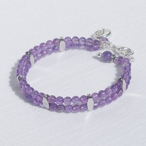 Amethyst cuff style memory wire bracelet