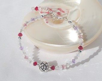 Swarovski crystal and sterling silver bracelet