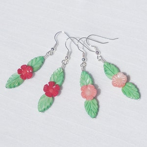 Coral and mother of pearl earrings