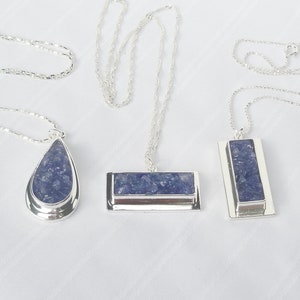 Tanzanite chip and silver plated necklaces