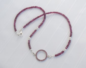 Garnet and sterling silver necklace