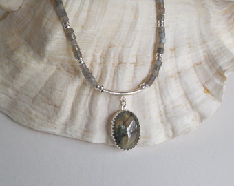 Labradorite and sterling silver necklace