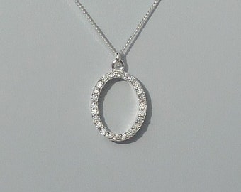 Sterling silver and cubic zirconia necklace