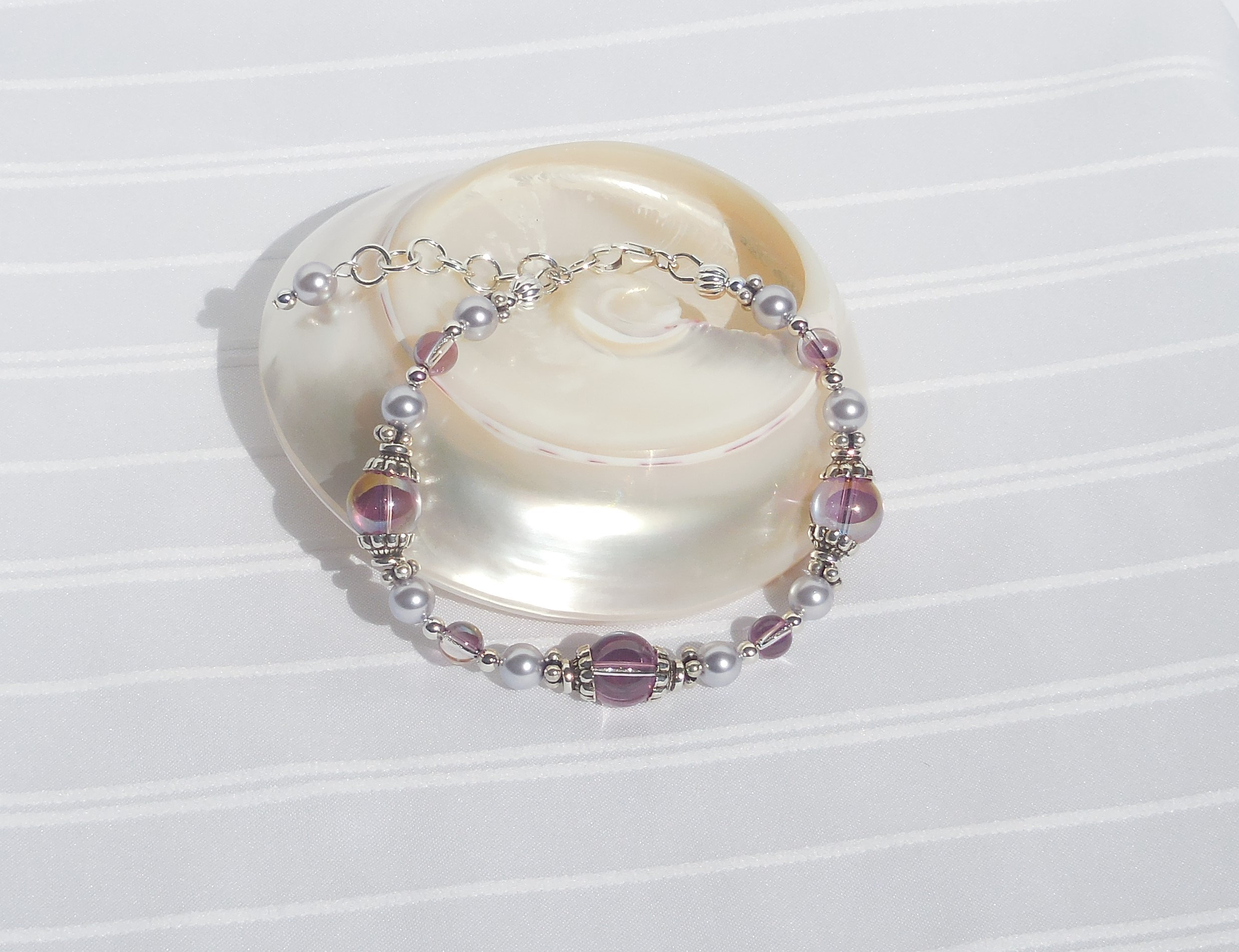 Swarovski Lavender Pearl and Crystal and Sterling Silver - Etsy
