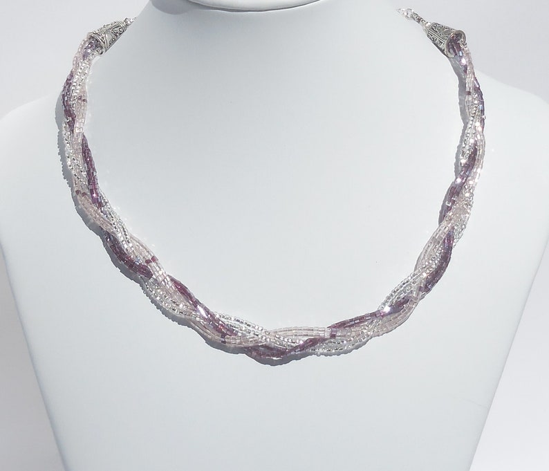 Braided Glass Seed Bead Necklace Etsy