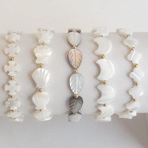 Mother of pearl and 14Kt gold filled bracelets