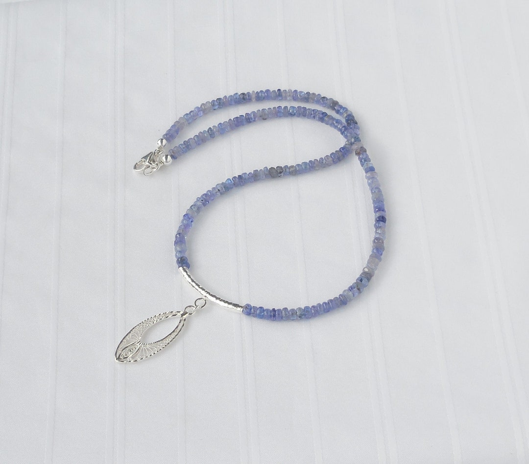 Tanzanite and Sterling Silver Choker Necklace Etsy