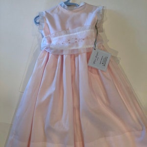 DELIVERY TODAY - Pink Virginia with Hand Embroidered Organdy Sash ready for immediate delivery for Easter 2023