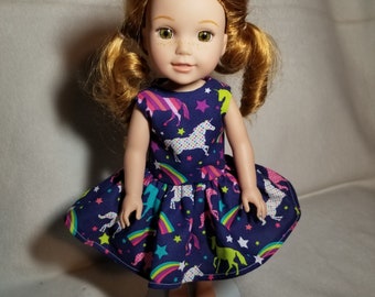 Wellie Wisher Doll  Dress, AG Doll Dress, Unicorn Doll  Dress, Wellie Wisher Doll Clothes