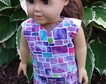 American Girl Doll Shirt & Shorts, American Girl Doll Clothes, 18" Doll Clothes, American Girl Summer Outfit, 18" Doll Shirt and Shorts