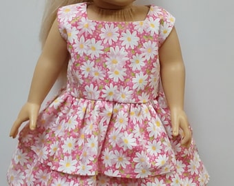 Doll Dress fits 18" dolls, 18" Doll Dress, AG Doll Dress, Flower Doll Dress, 18" Doll Clothes, American Girl Doll Clothes, Doll Dress