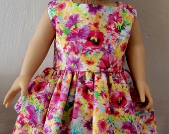 18" Doll  Dress,   Flower Doll Dress Fits 18" dolls, 18" Doll Clothes, Doll Clothes, Doll Dress