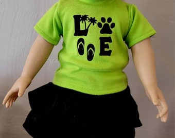 18" Doll Outfit, Doll Shirt & Skirt, Summer Doll Dress, 18" Doll Clothes, Girl Doll Clothes, Spring Doll Outfit,