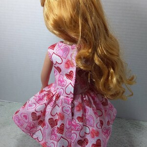 Wellie Wisher Doll Dress, 14 Doll Dress, AG Doll Dress, Heart Doll Dress, 14 Doll Clothes, Wellie Wisher Doll Clothes, Valentines dress image 4