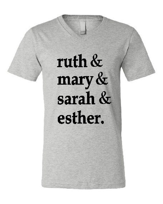 ruth mary sarah esther Boutique Style Soft V-Neck Crew | Etsy