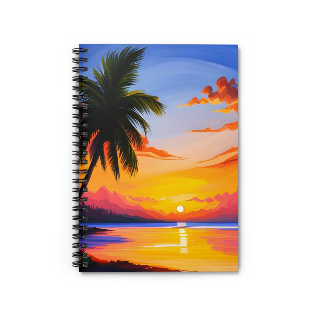 Spiral Notebook - Ruled Line Beach Sunset - Etsy