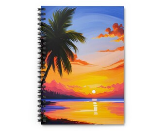 Zyia Active Rep Beach Sunset Spiral Notebook Ruled Line - Etsy