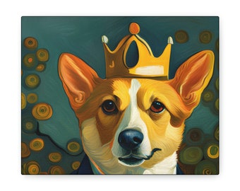 Corgi art Canvas Gallery Wrap Corgi lover canvas for gift corgi owner corgi dog art for dog lover