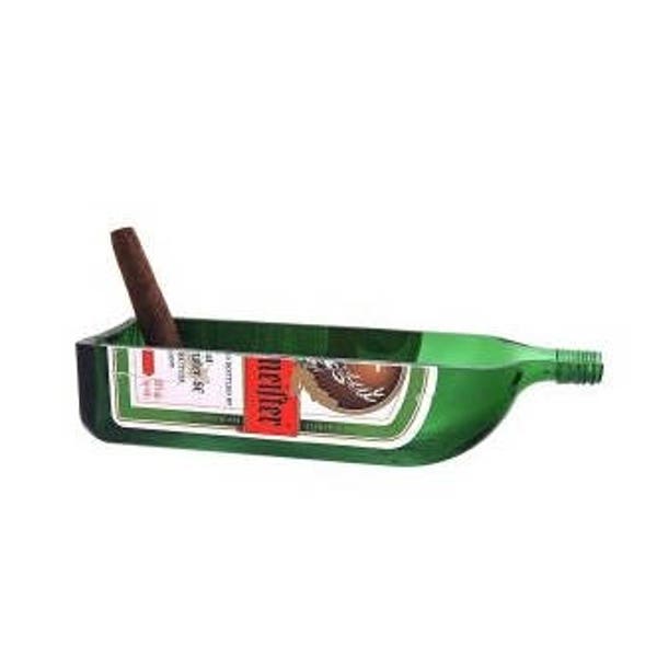 Jager ® Top Cut Liquor Bottle Bar Ashtray - Recycled Jagermeister Bottle  - Eco