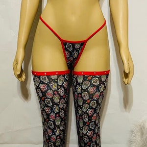 SOFORT LIEFERBAR-Beine und Bikini 3 Stück Set-Exotische Tanzkleidung-Stripper Kleidung-Pole Tanzkleidung
