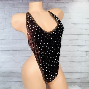 READY TO SHIP, Velvet rhinestone one piece, Stripper clothes, Exotic Dancewear, Pole dancewear