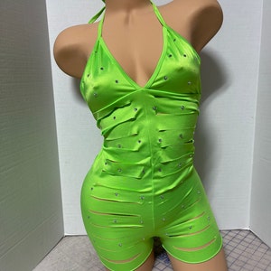 READY TO SHIP, Slashed one piece, Stripper outfits, Stripper clothes, Ravewear, Pole Dance Outfit