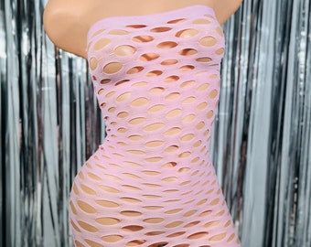 Fishnet Mini Dress: Bodysuit Lingerie, Dancewear Outfit