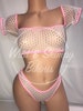 EXOTIC DANCEWEAR, Fishnet tube top with sleeves and thong bottoms, Stripper outfits, Stripper clothes 