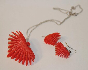 3D Printed Heart Slice Necklace & Earrings