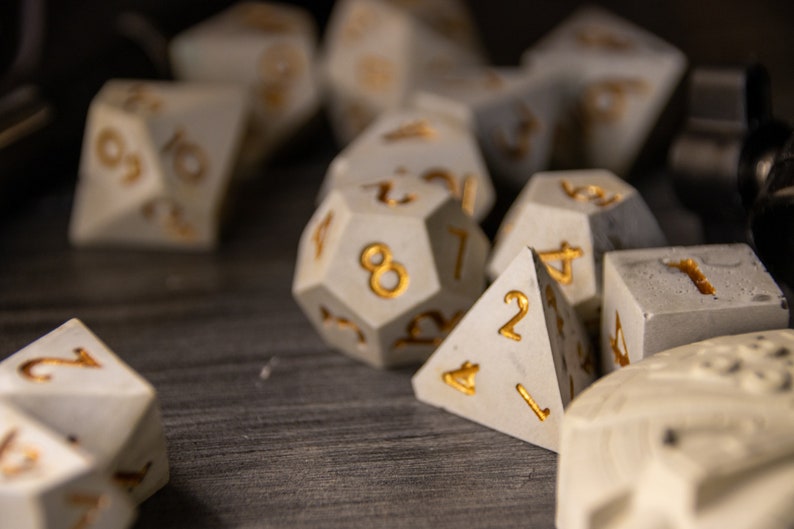 Concrete D&D Dice Set of 8 Stone Rock Cement Dice for Etsy Denmark